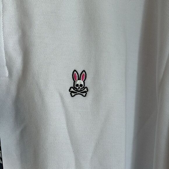 Psycho Bunny Men short sleeve logo white polo work casual designer size 4XL NWT - Picture 4 of 8